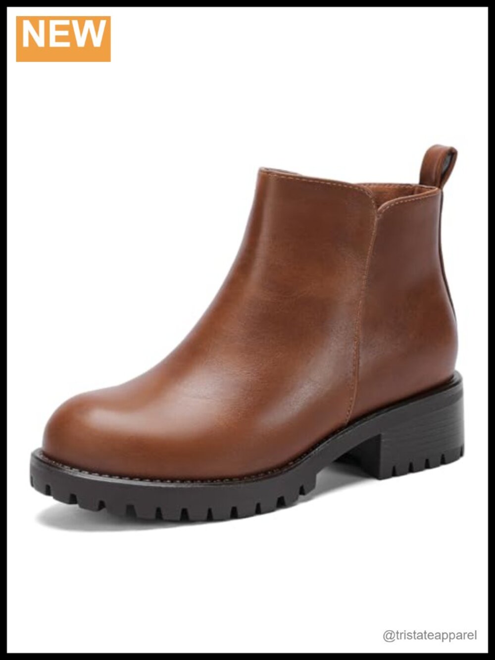 Wide Width Chelsea Ankle Boots Women's Chunky Block Heel Suede PU Leather Side